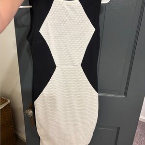 Elegant Black and White Sleeveless Dress